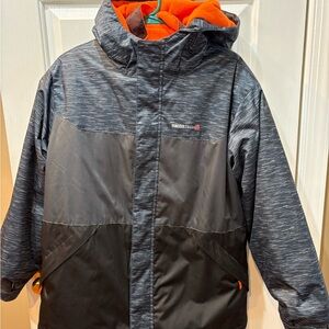 Swiss Tech Kids' Charcoal and Tangerine Puffer Jacket